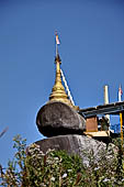 Myanmar - Kyaikhtiyo, several other stupas and shrines scattered on the ridge at the top of mount.